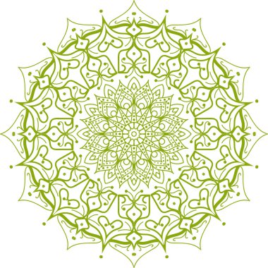 Kına dövmesi dekorasyonu için dairesel illüstrasyon deseni. Etnik doğu tarzı çiçek deseni..