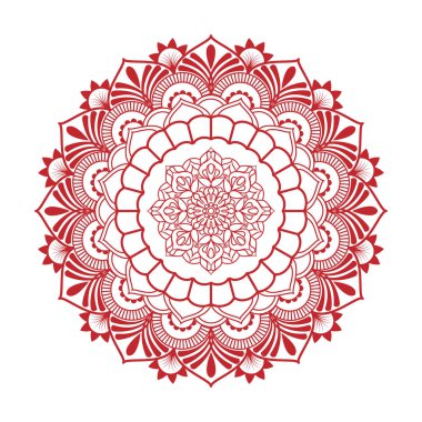 Kına dövmesi dekorasyonu için dairesel illüstrasyon deseni. Etnik doğu tarzı çiçek deseni..