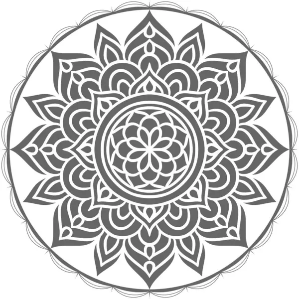 Kına dövmesi dekorasyonu için dairesel illüstrasyon deseni. Etnik doğu tarzı çiçek deseni..