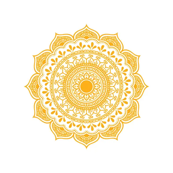 Kına dövmesi dekorasyonu için dairesel illüstrasyon deseni. Etnik doğu tarzı çiçek deseni..