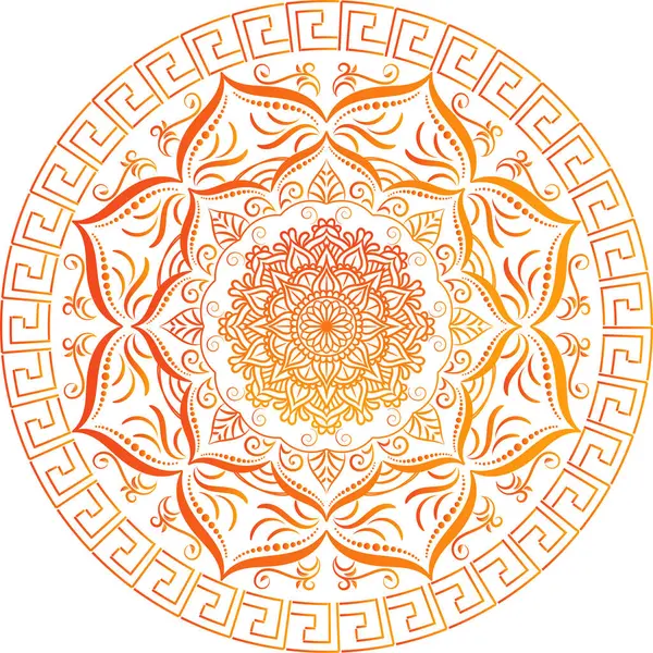 Kına dövmesi dekorasyonu için dairesel illüstrasyon deseni. Etnik doğu tarzı çiçek deseni..