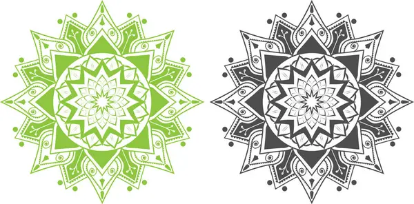 Kına dövmesi dekorasyonu için dairesel illüstrasyon deseni. Etnik doğu tarzı çiçek deseni..