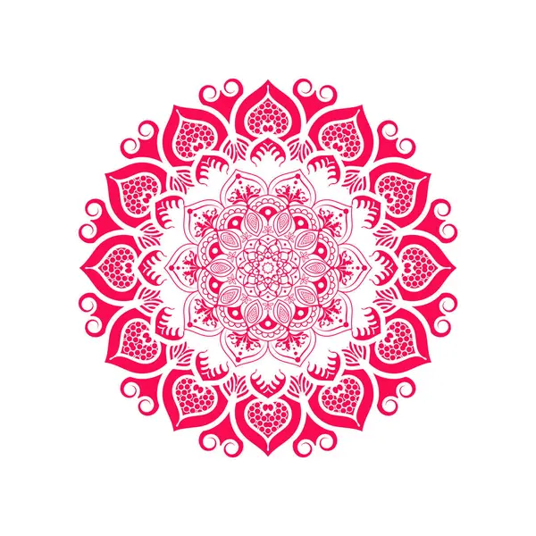 Kına dövmesi dekorasyonu için dairesel illüstrasyon deseni. Etnik doğu tarzı çiçek deseni..