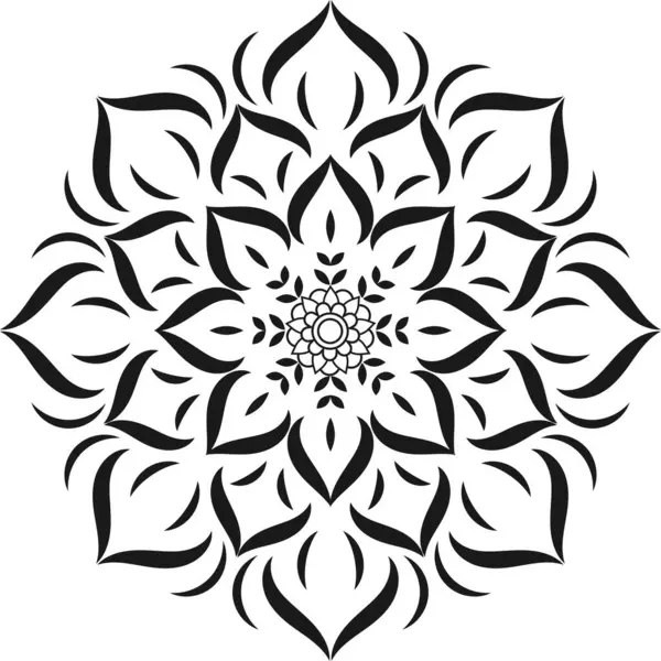 Kına dövmesi dekorasyonu için dairesel illüstrasyon deseni. Etnik doğu tarzı çiçek deseni..