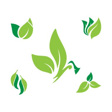 Yeşil yaprak ikonu ağaç yaprakları doğal vektör..