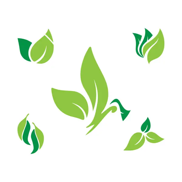 Yeşil yaprak ikonu ağaç yaprakları doğal vektör..