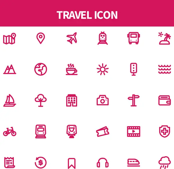 Seyahat simgesi bohça Serbest Vektör koleksiyonu tasarım çizimi.