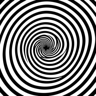 Hipnoz spirali beyaz arkaplan üzerinde dönen komik arkaplan vektörü.