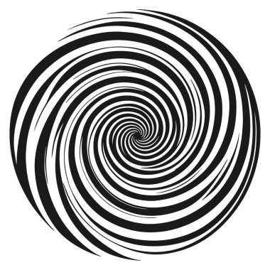 Hipnoz spirali beyaz arkaplan üzerinde dönen komik arkaplan vektörü.