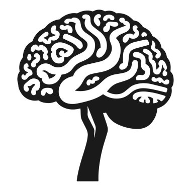 İnsan beyni vektör eli anatomi çizimi silüeti.