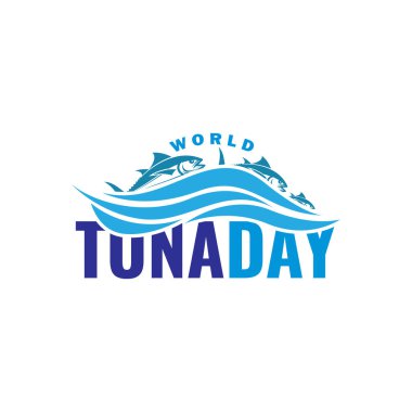 Broşür için Dünya Ton Balığı Günü yaratıcı logosu düzenlenebilir vektör ilüstrasyonuName