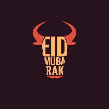 Kurban Bayramı Mübarek, kaligrafi logosu vektörü İslami şablon sosyal medya yaratıcı fikir konsepti Araplar ve müslüman bayramı afiş afiş tasarımı Kurban Bayramı (Kurban Bayramı))