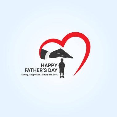 Babam çocuklar için kutsanmış ve güvenli bir gölgedir. Mutlu Babalar Günü logosu. Sosyal medya yaratıcı kavramı. 