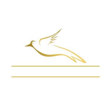 Uçan kuş logosu çizimi veya siluet tasarım vektörü