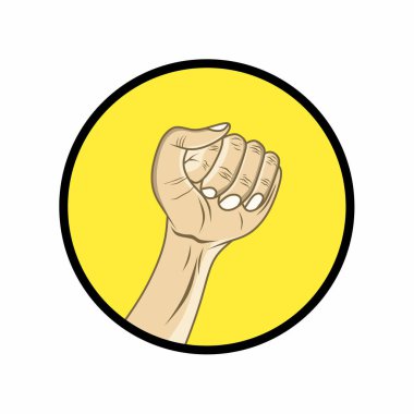 Vector illustration of fist hand gesture logo as a symbol of strength, resistance, form of protest, spirit of leadership, etc. clipart