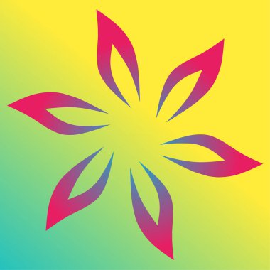 Soyut çiçek ve yaprak motifli yeşil gradyan vektörü