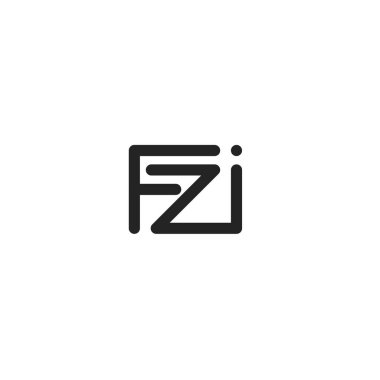 Minimalist stil FZi harf logo tasarım vektörü