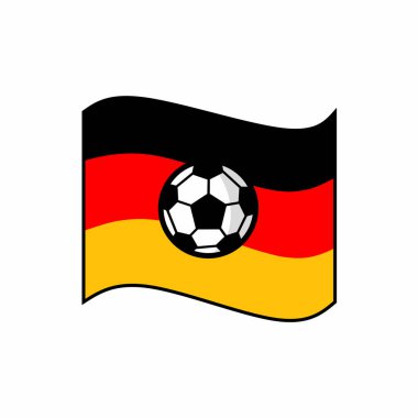 Futbol topu ve Almanya bayrağının sembolik temsili, ulusal gurur ve futbol tutkusunu sembolize ediyor. Futbol müsabakalarıyla ilgili kavramlar için mükemmel..
