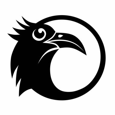 Kartal başlı logo simgesi grafik vektör çizimi daire şeklinde. Logolar, dövmeler ve markalar için ideal..