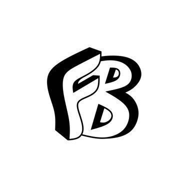 Eşsiz ve sanatsal FB logo vektör tasarımının baş harfleri ve siyah kalın harfler. Modern ve dinamik bir görünüm isteyen markalaşma, grafik tasarım ve yaratıcı projeler için mükemmel..