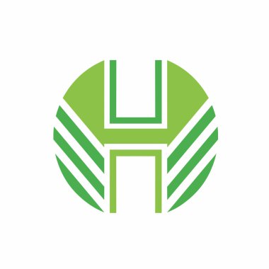 H harfi logo vektör tasarımı. Çevre dostu, organik veya sürdürülebilir marka kimlikleri için ideal.