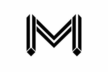 Zarif ve modern bir monogram logo vektör dizaynı M harfi içerir. Zarif çizgiler ve açılar, markalaşma ve kimlik tasarımı için mükemmel minimalist ve sofistike bir görünüm yaratır..