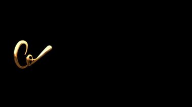 Tebrik ederim. Siyah arkaplan üzerine Altın Metin Animasyonu. Kutlama tasarımları, parti davetiyeleri, mezuniyet duyuruları ve zarif dekorasyonlar için ideal..