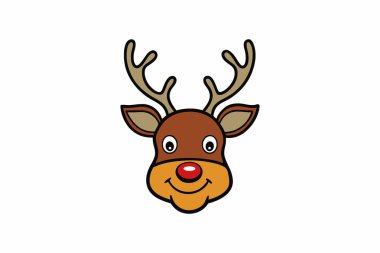  Christmas Reindeer Head Vector Design clipart