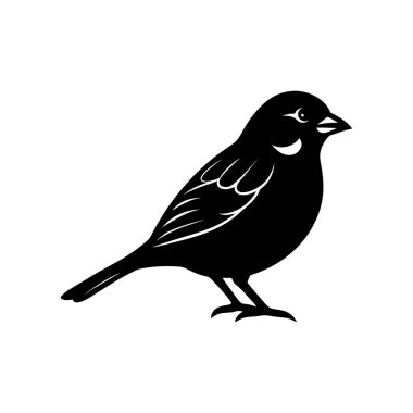 Sparrow Siluet Vektör Tasarımı Minimalist Kuş Resimleri