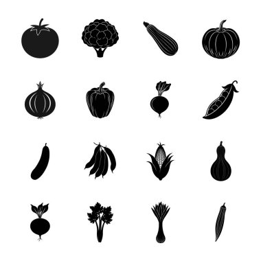 Sebze Silueti Vektör Sanat Tasarımı