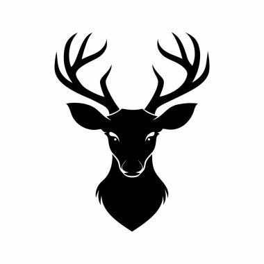 Deer Head Silhouette Vector Illustration clipart