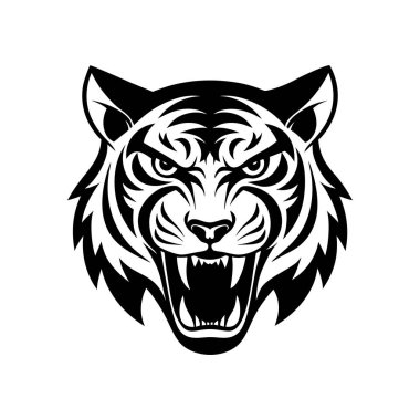 Fierce Tiger Head Silhouette Vector Illustration clipart