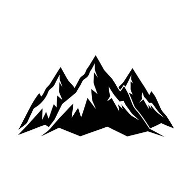 Mountain Ranges Silhouette on White Background clipart