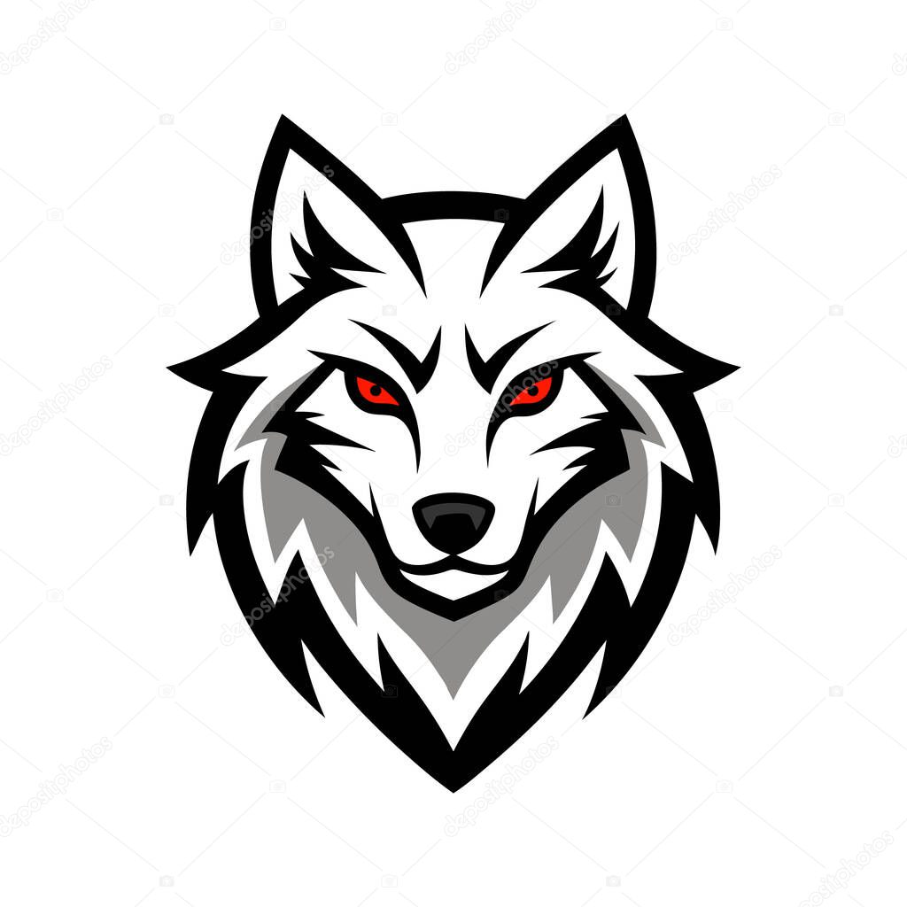 Bold Wolf Head Mascot Logo Design