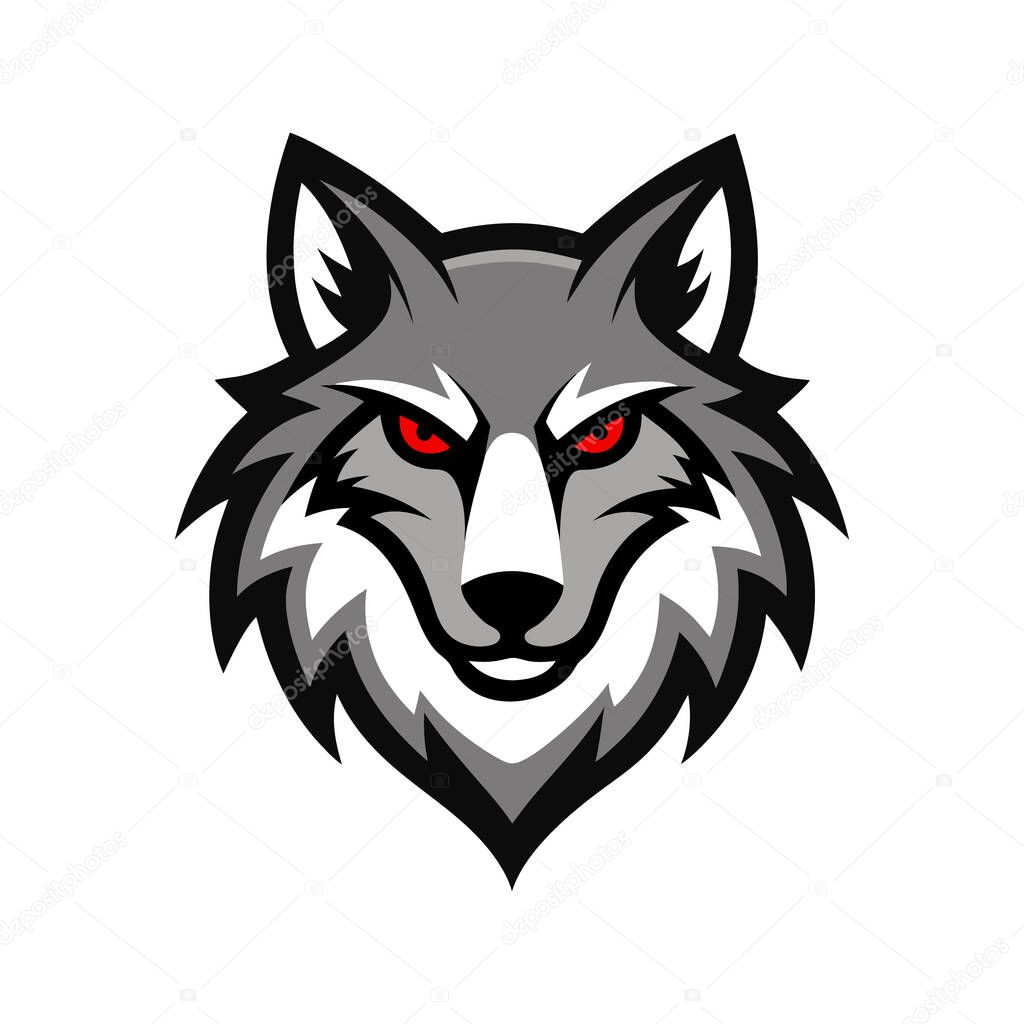 Bold Wolf Head Mascot Logo Design
