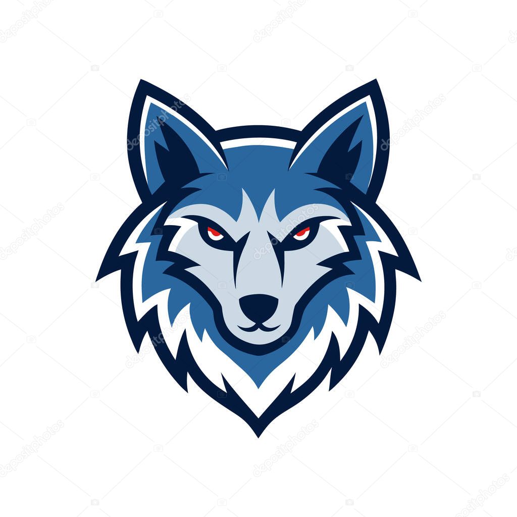Bold Wolf Head Mascot Logo Design