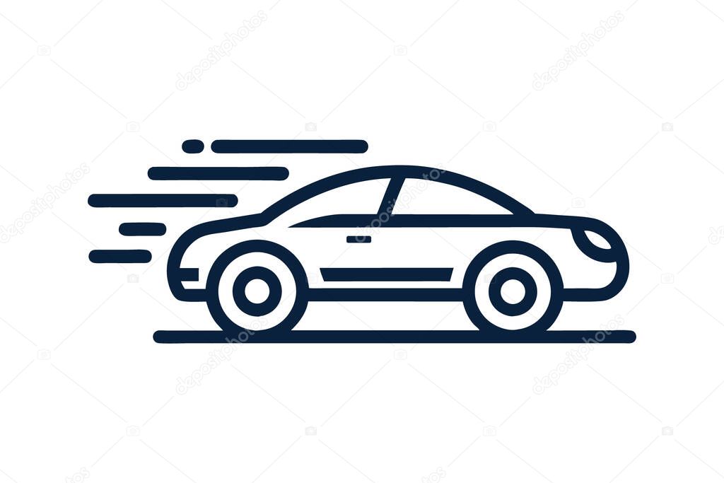 Fast Moving Car Icon Outline Design