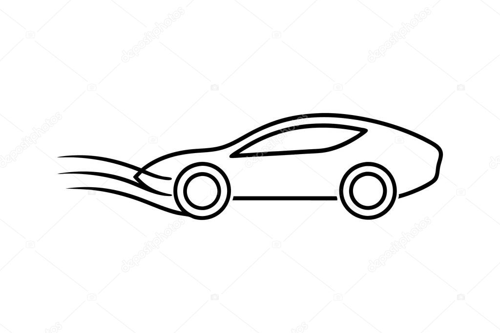 Fast Moving Car Icon Outline Design
