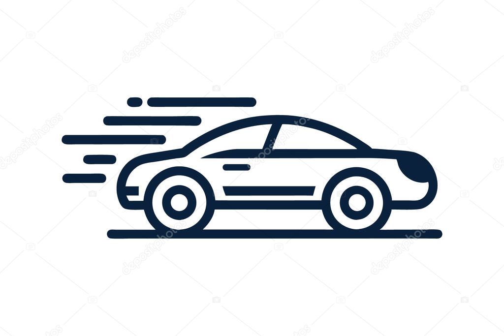 Fast Moving Car Icon Outline Design