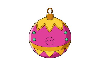 Bauble Şenlik Süslemesi Beyaz Arkaplanda Noel Dekorasyonu