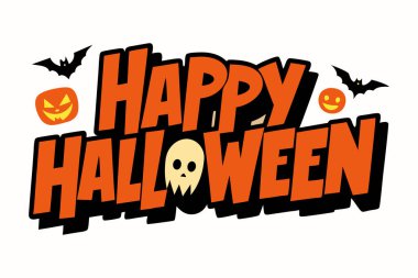 Mutlu Cadılar Bayramı Typography Vektör Tasarımı