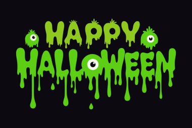 Mutlu Cadılar Bayramı Typography Vektör Tasarımı