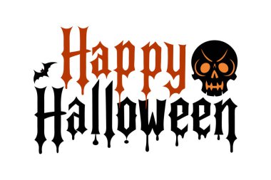 Mutlu Cadılar Bayramı Typography Vektör Tasarımı