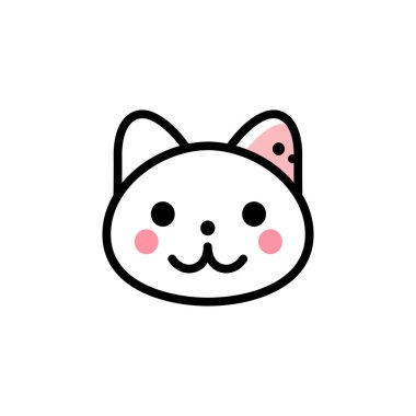 Şirin kedi çizgi film vektör illüstrasyon simgesi.