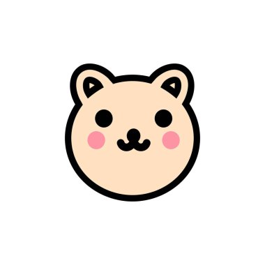 Şirin bir Kawaii ayısı çizgi filmi. vektör.