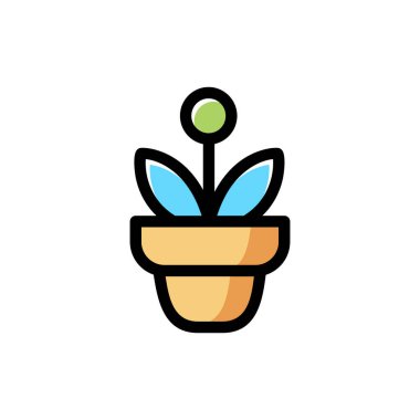 bitki vektörü düz renk simgesi