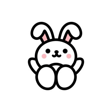 Şirin tavşan çizgi film vektör çizimi