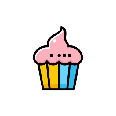 Kek ikonu. düz tasarım vektör çizimi