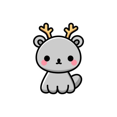 Sevimli ren geyiği kawaii karakteri