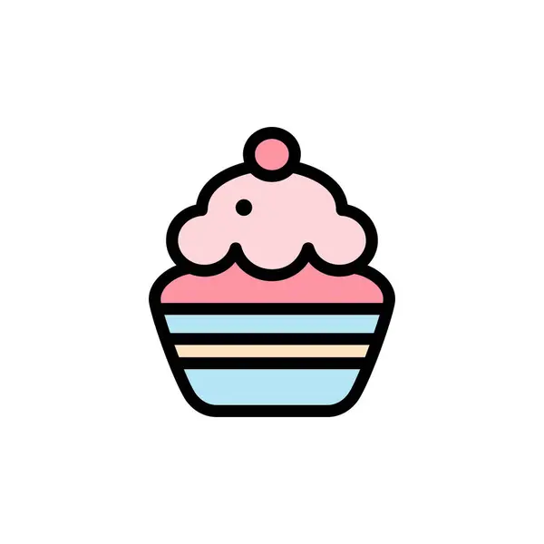 cupcake vektörü düz renk simgesi